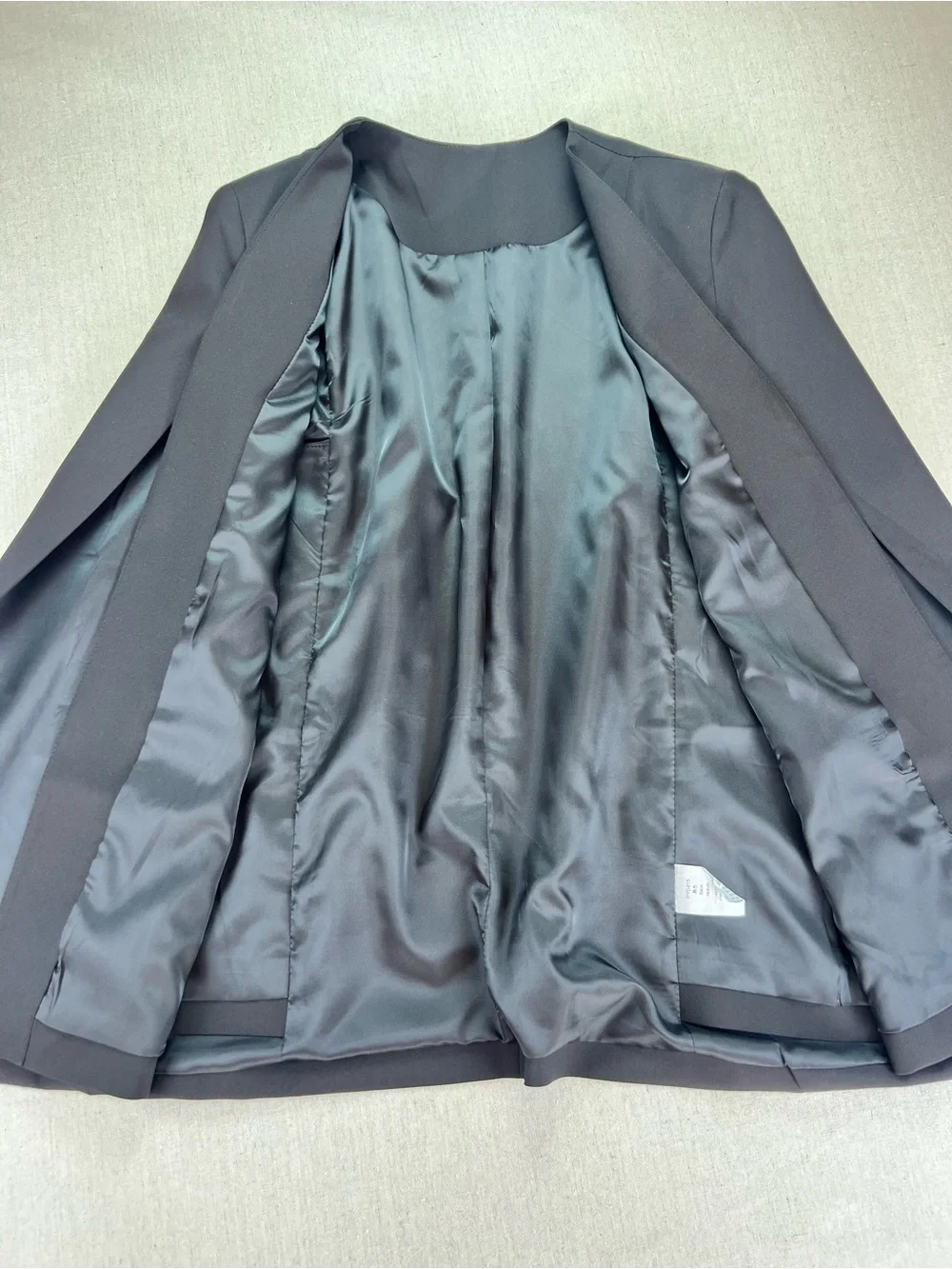 Women's Black Cape Blazer - Sleek Open-Front Jacket - Picture 3 of 5